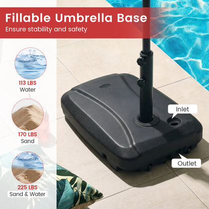 225 LBS Cantilever Patio Umbrella Base with Wheels and Crossed Base Outdoor Umbrella Bases at Gallery Canada