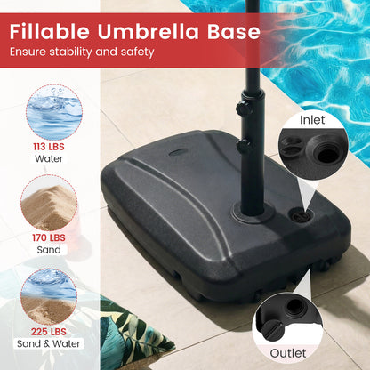 225 LBS Cantilever Patio Umbrella Base with Wheels and Crossed Base Outdoor Umbrella Bases at Gallery Canada