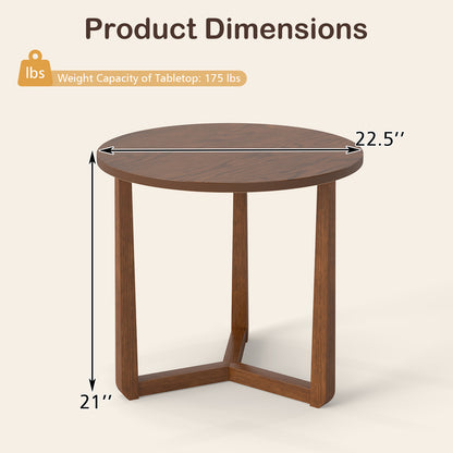 22.5 Inch Round Side Table, Farmhouse End Table, Walnut End & Side Tables at Gallery Canada