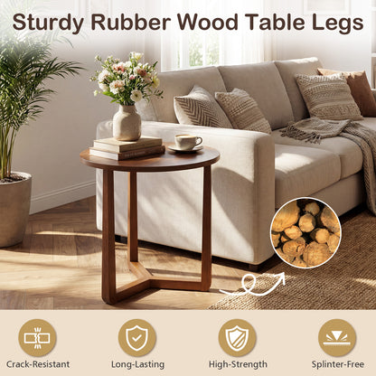 22.5 Inch Round Side Table, Farmhouse End Table, Walnut End & Side Tables at Gallery Canada