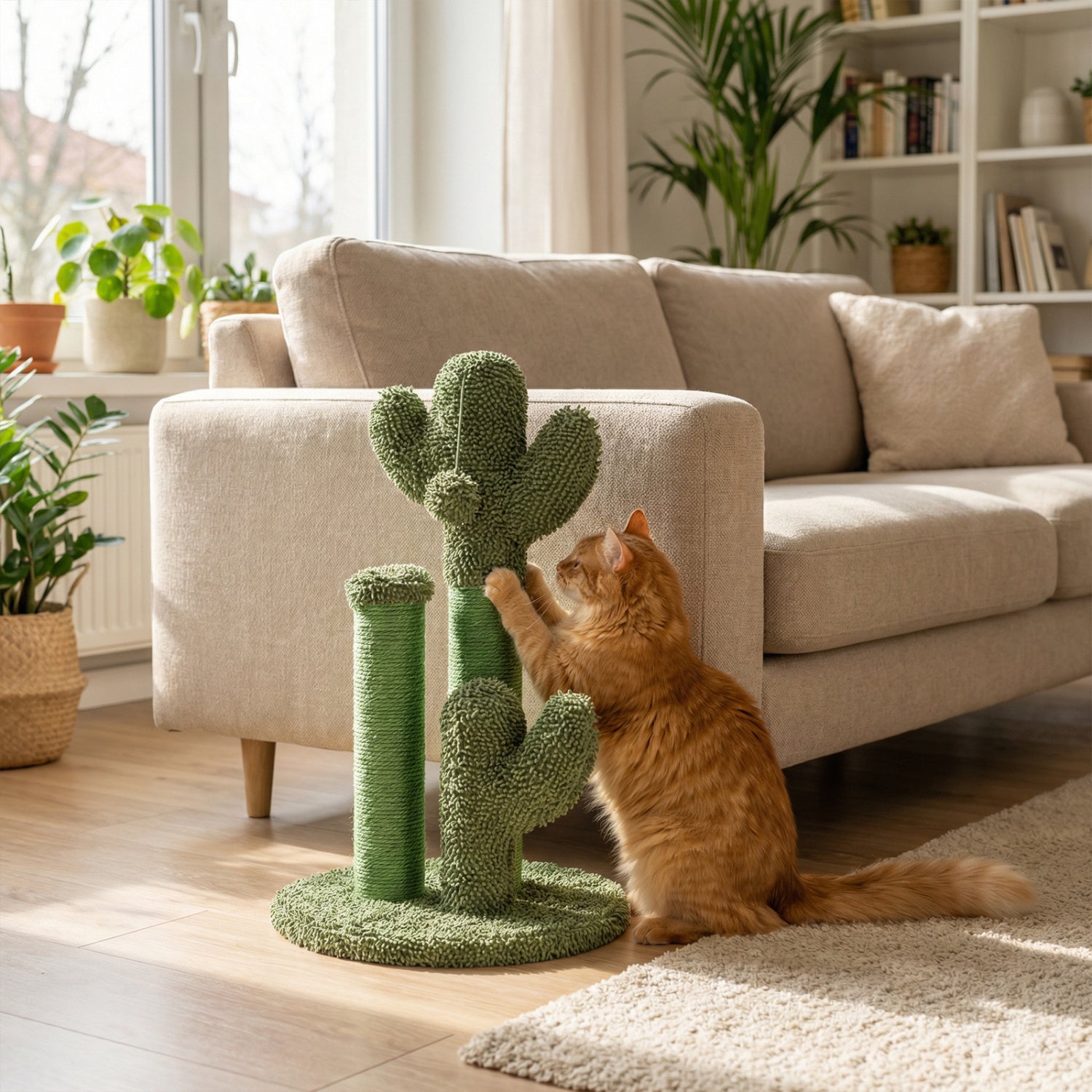 22 Inch Cat Scratching Post, Natural Sisal Rope, Green Cat Trees Condos & Scratchers at Gallery Canada