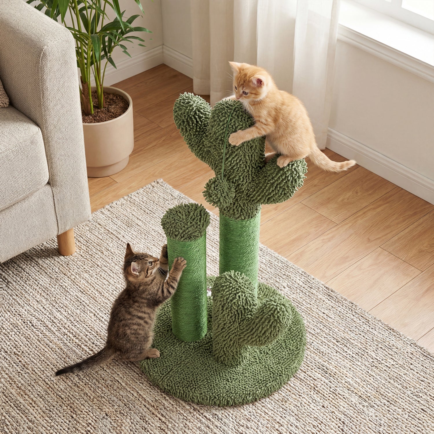22 Inch Cat Scratching Post, Natural Sisal Rope, Green Cat Trees Condos & Scratchers at Gallery Canada