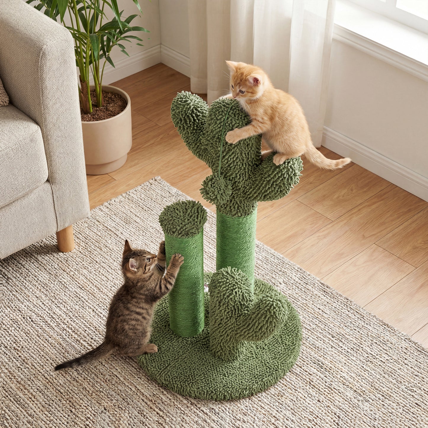 22 Inch Cat Scratching Post, Natural Sisal Rope, Green Cat Trees Condos & Scratchers at Gallery Canada