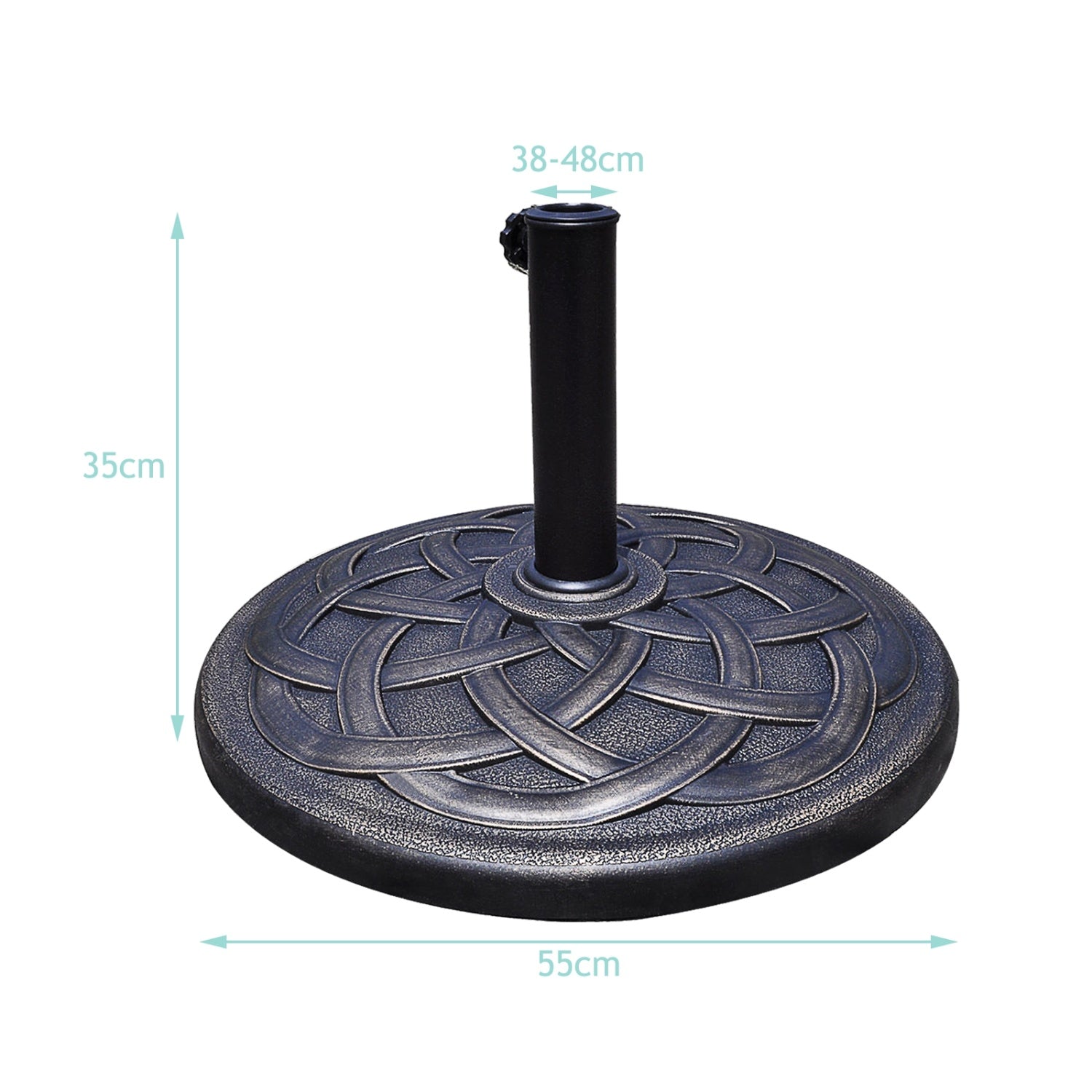 22 Inch Heavy Duty Round Umbrella Base Stand, Bronze Outdoor Umbrella Bases at Gallery Canada