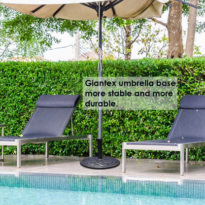 22 Inch Heavy Duty Round Umbrella Base Stand, Bronze Outdoor Umbrella Bases at Gallery Canada