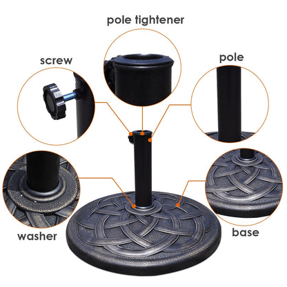 22 Inch Heavy Duty Round Umbrella Base Stand, Bronze Outdoor Umbrella Bases at Gallery Canada