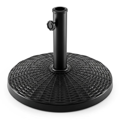 22 Lbs Patio Umbrella Base, Wicker Style, Black