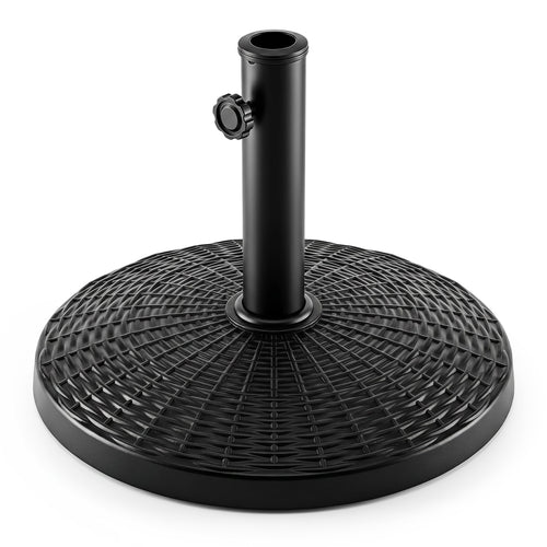 22 Lbs Patio Umbrella Base, Wicker Style, Black