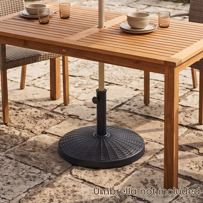 22 Lbs Patio Umbrella Base, Wicker Style, Black