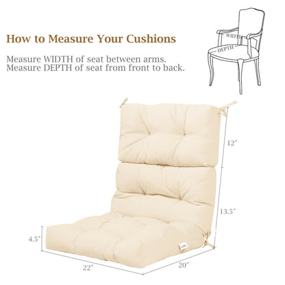 22 x 44 Inch Tufted Outdoor Patio Chair Pad, Beige Outdoor Furniture Accessories at Gallery Canada