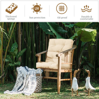 22 x 44 Inch Tufted Outdoor Patio Chair Pad, Beige Outdoor Furniture Accessories at Gallery Canada