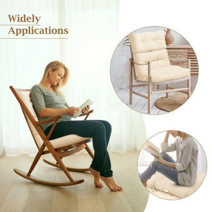 22 x 44 Inch Tufted Outdoor Patio Chair Pad, Beige Outdoor Furniture Accessories at Gallery Canada