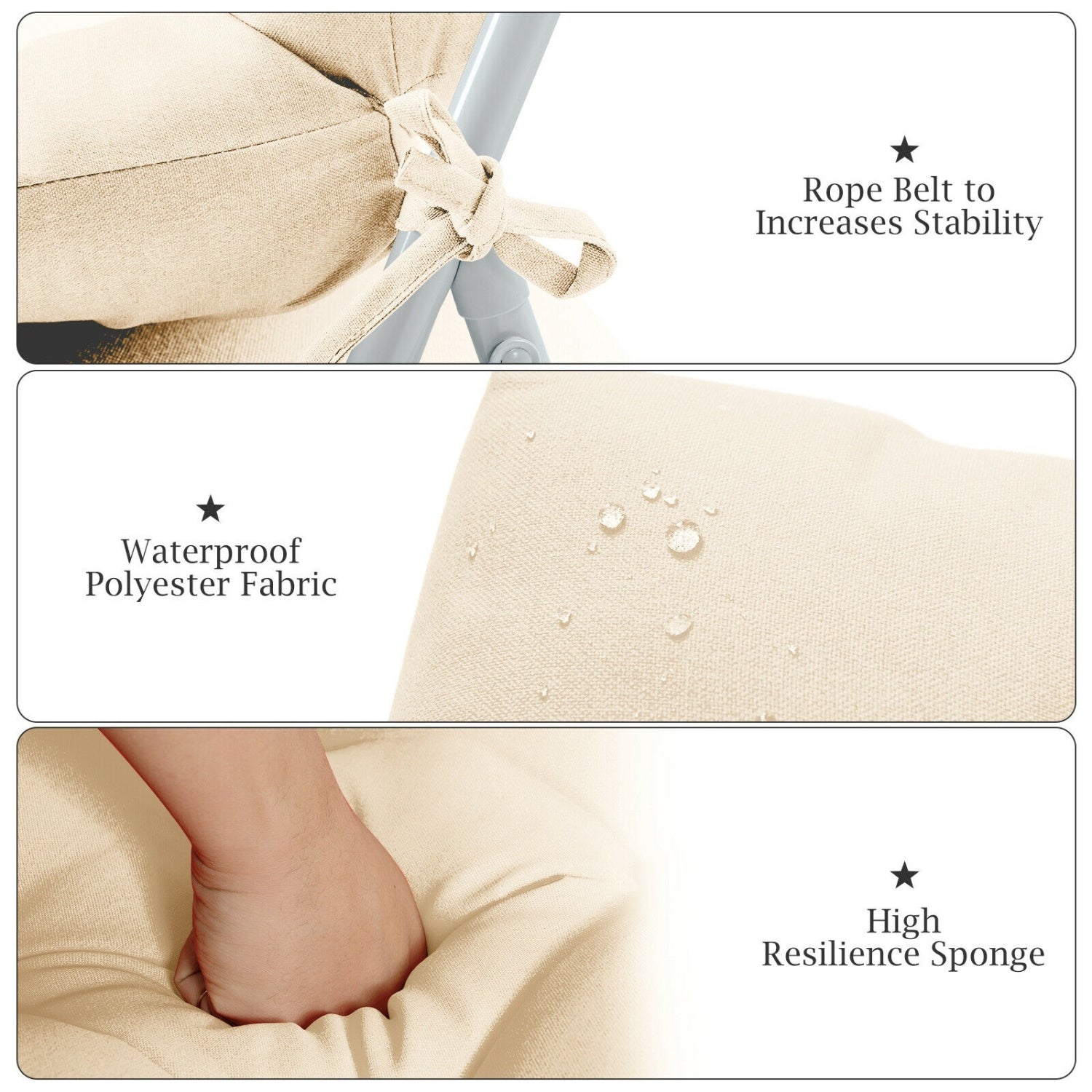 22 x 44 Inch Tufted Outdoor Patio Chair Pad, Beige Outdoor Furniture Accessories at Gallery Canada