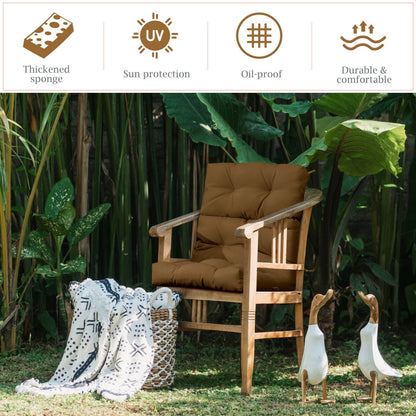 22 x 44 Inch Tufted Outdoor Patio Chair Pad, Brown Outdoor Furniture Accessories at Gallery Canada
