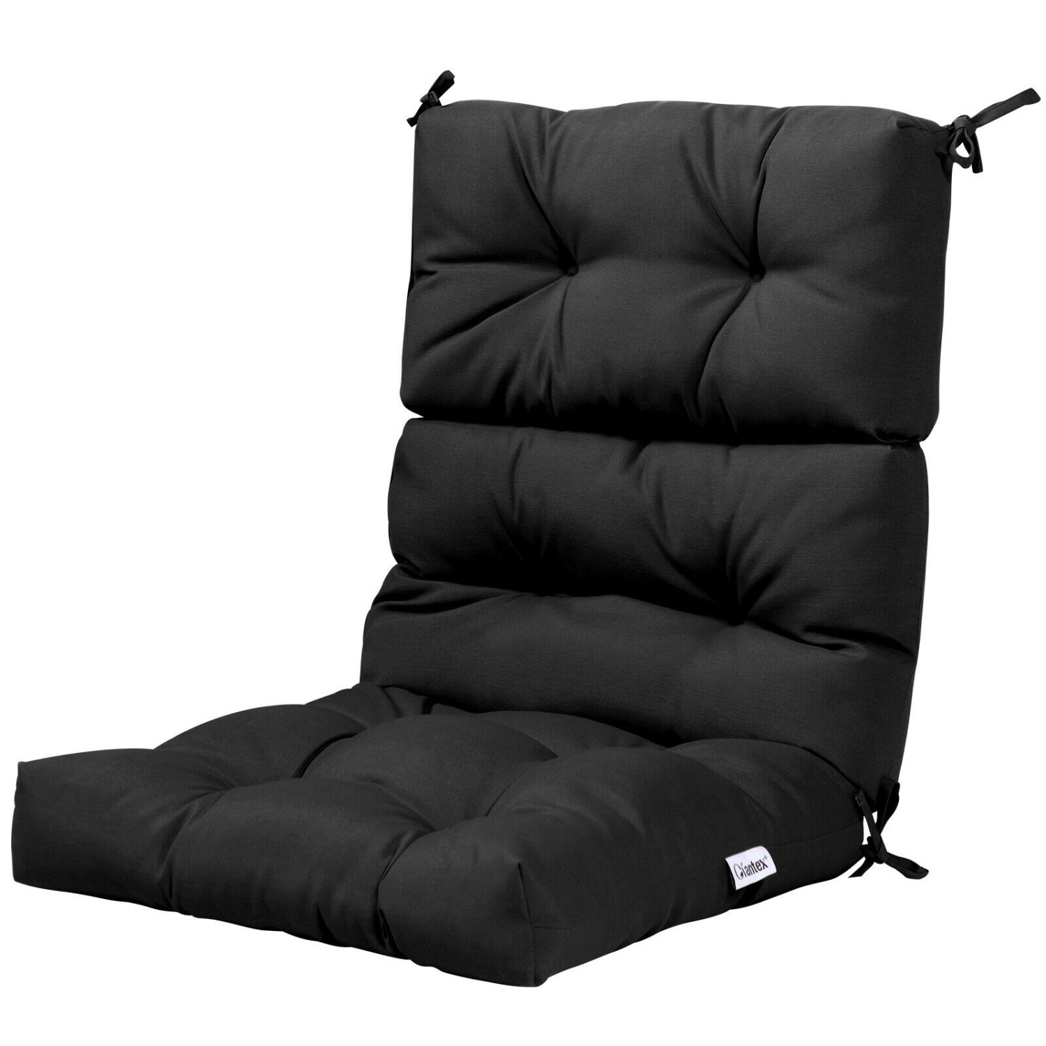 22 x 44 Inch Tufted Outdoor Patio Chair Pad, Black Outdoor Furniture Accessories at Gallery Canada