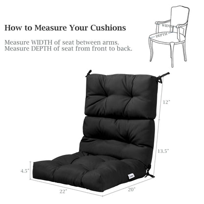 22 x 44 Inch Tufted Outdoor Patio Chair Pad, Black Outdoor Furniture Accessories at Gallery Canada