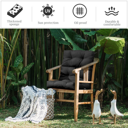 22 x 44 Inch Tufted Outdoor Patio Chair Pad, Black Outdoor Furniture Accessories at Gallery Canada