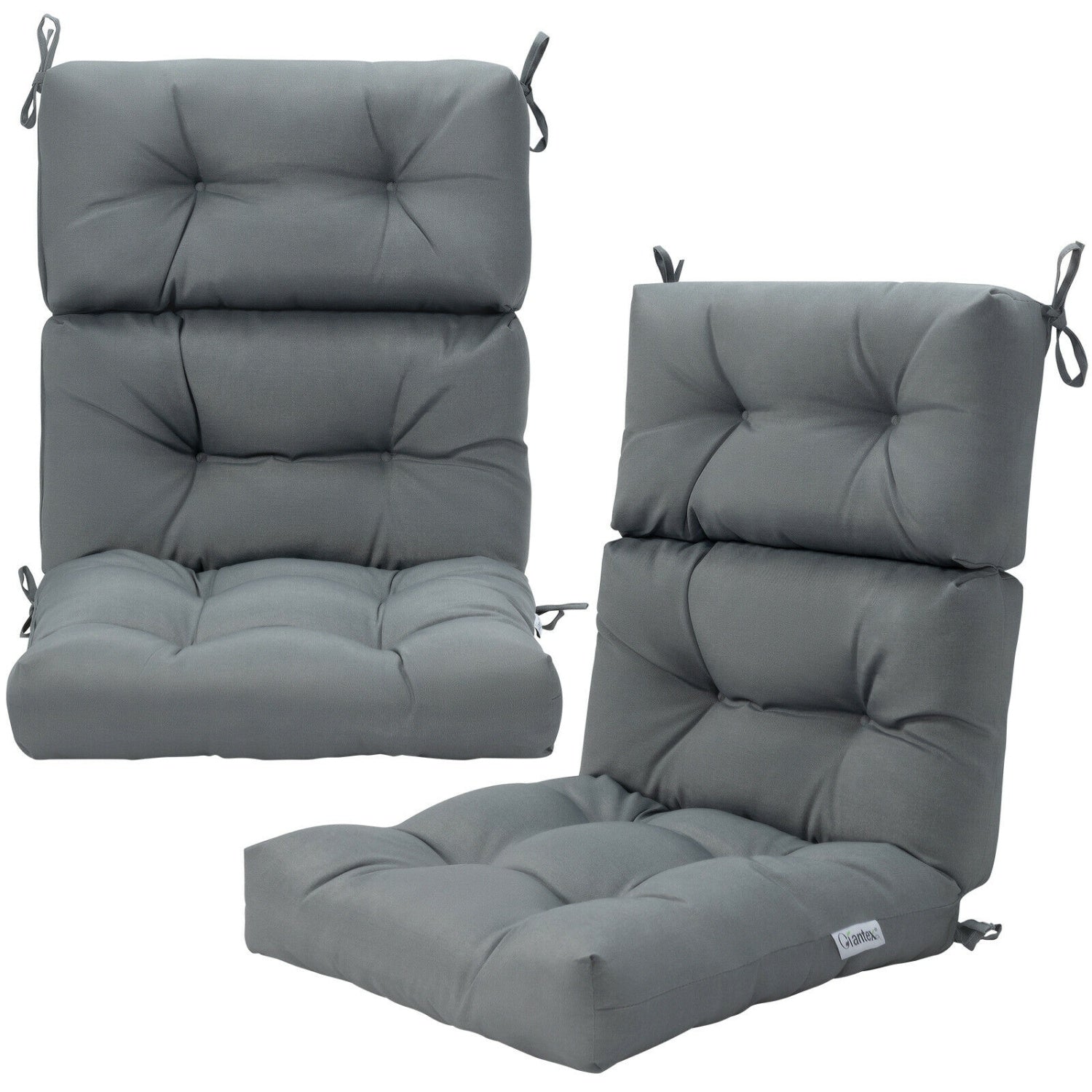 22 x 44 Inch Tufted Outdoor Patio Chair Pad, Gray Outdoor Furniture Accessories at Gallery Canada