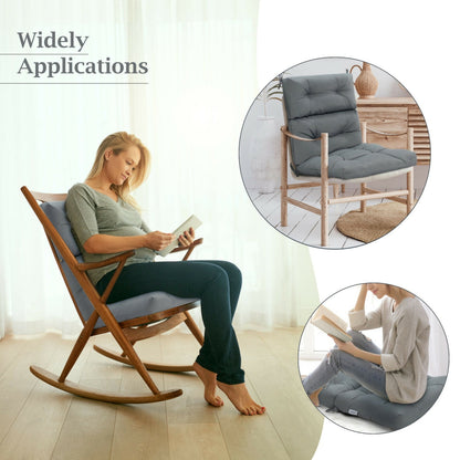 22 x 44 Inch Tufted Outdoor Patio Chair Pad, Gray Outdoor Furniture Accessories at Gallery Canada