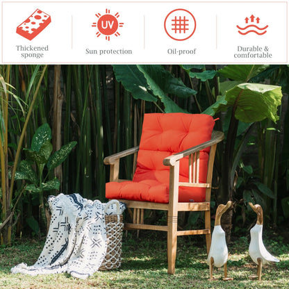 22 x 44 Inch Tufted Outdoor Patio Chair Pad, Orange Outdoor Furniture Accessories at Gallery Canada
