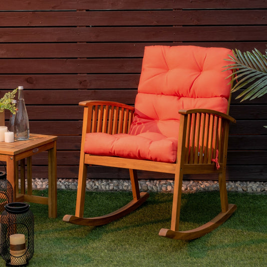 22 x 44 Inch Tufted Outdoor Patio Chair Pad, Orange Outdoor Furniture Accessories Orange at Gallery Canada