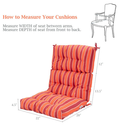 22 x 44 Inch Tufted Outdoor Patio Chair Pad, Red Outdoor Furniture Accessories at Gallery Canada