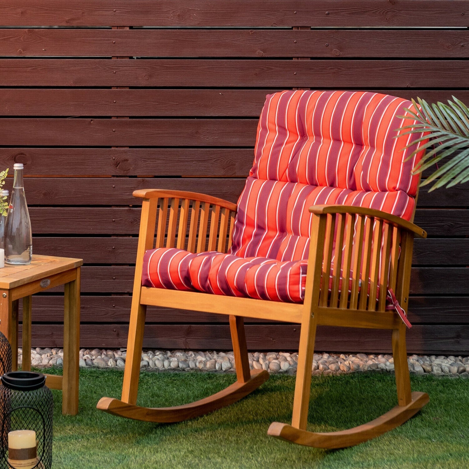 22 x 44 Inch Tufted Outdoor Patio Chair Pad, Red Outdoor Furniture Accessories at Gallery Canada