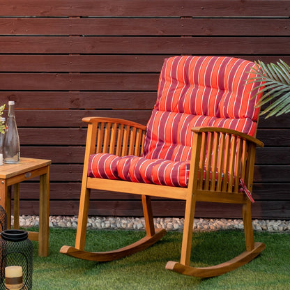 22 x 44 Inch Tufted Outdoor Patio Chair Pad, Red Outdoor Furniture Accessories at Gallery Canada