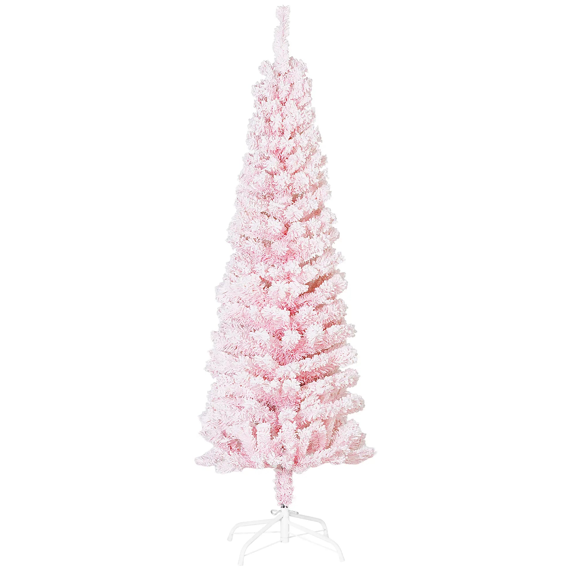 5ft Flocked Pencil Christmas Tree, Realistic Branch Tips, Pink Pencil Christmas Trees at Gallery Canada