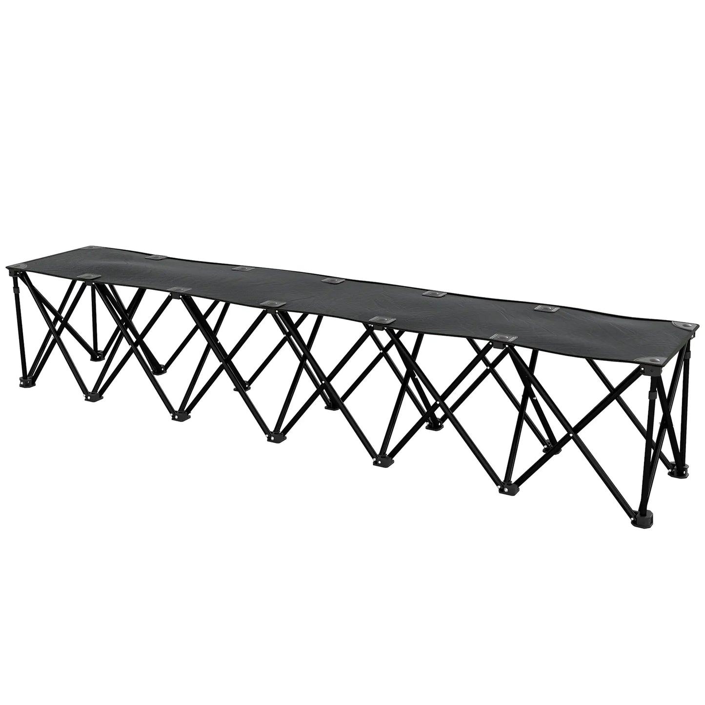 6-Seater Folding Camping Chair, Team Bench with Carry Bag Picnic Tables & Camping Chairs Black at Gallery Canada
