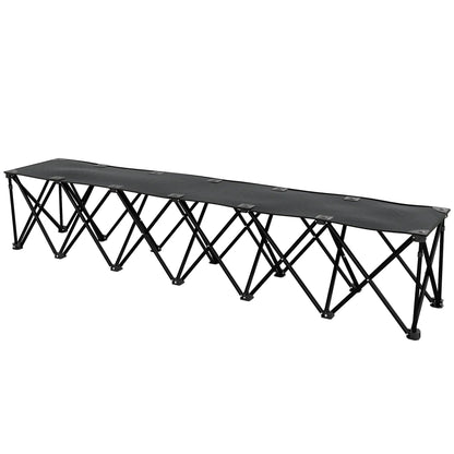 6-Seater Folding Camping Chair, Team Bench with Carry Bag Picnic Tables & Camping Chairs Black at Gallery Canada