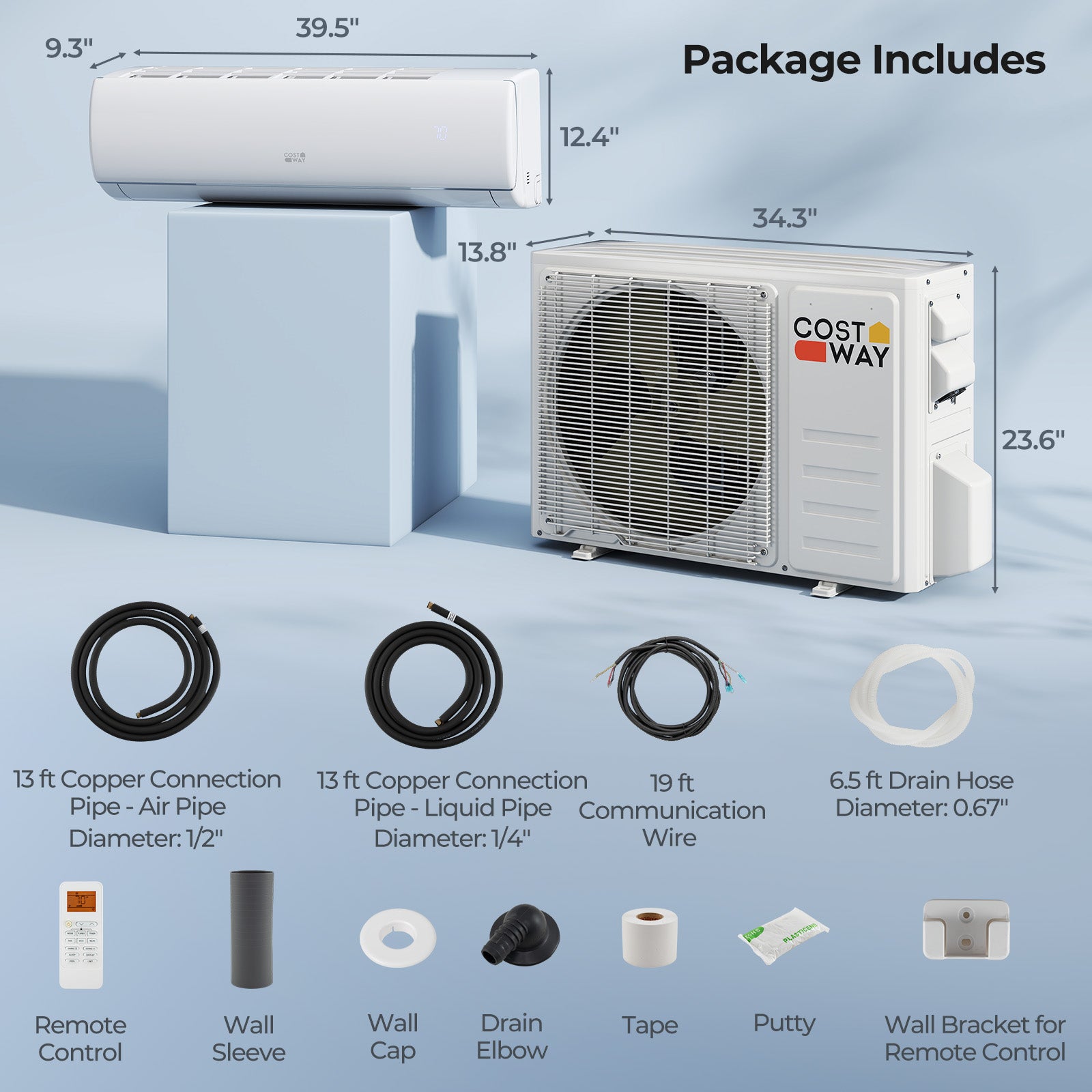 23000 BTU 208/230V Mini Split Air Conditioner and Heater Pump System, White Mini Split Air Conditioners at Gallery Canada
