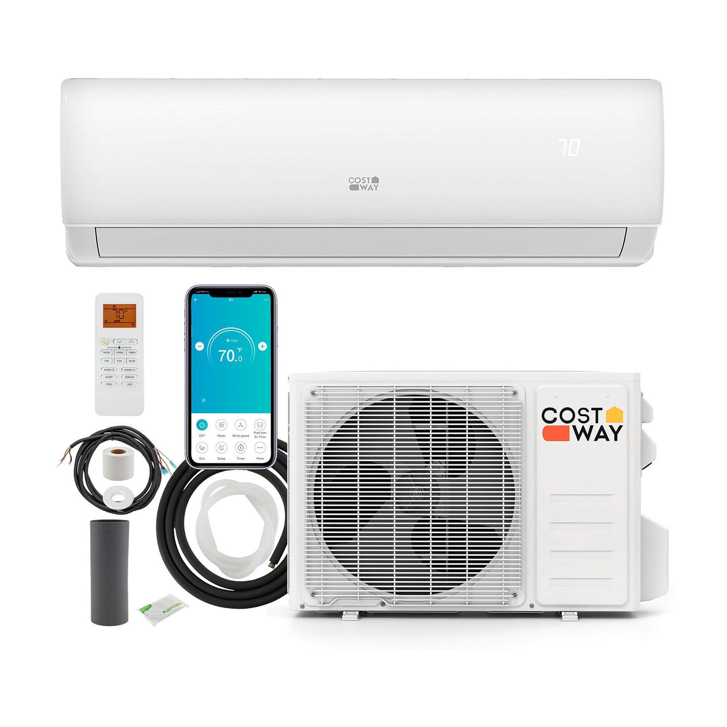 23000 BTU 208/230V Mini Split Air Conditioner and Heater Pump System, White Mini Split Air Conditioners White at Gallery Canada