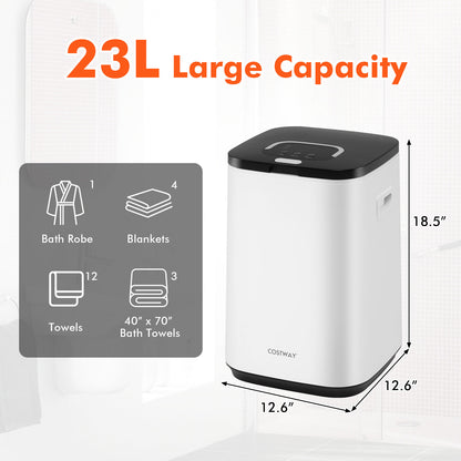 23L Large Hot Towel Heater with Rapid Heating and Adjustable Timer-WH, White Dryers at Gallery Canada