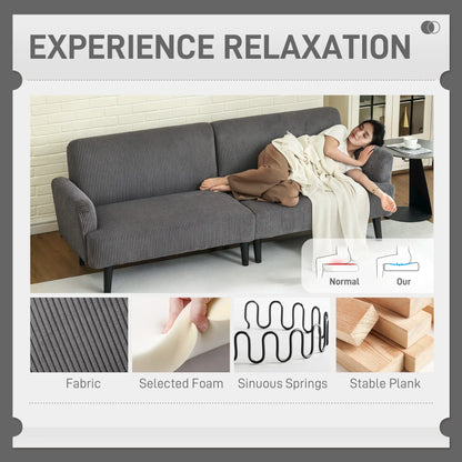 Modern 3 Seater Sofa, Corduroy Loveseat, Grey 3-Seater Sofas at Gallery Canada