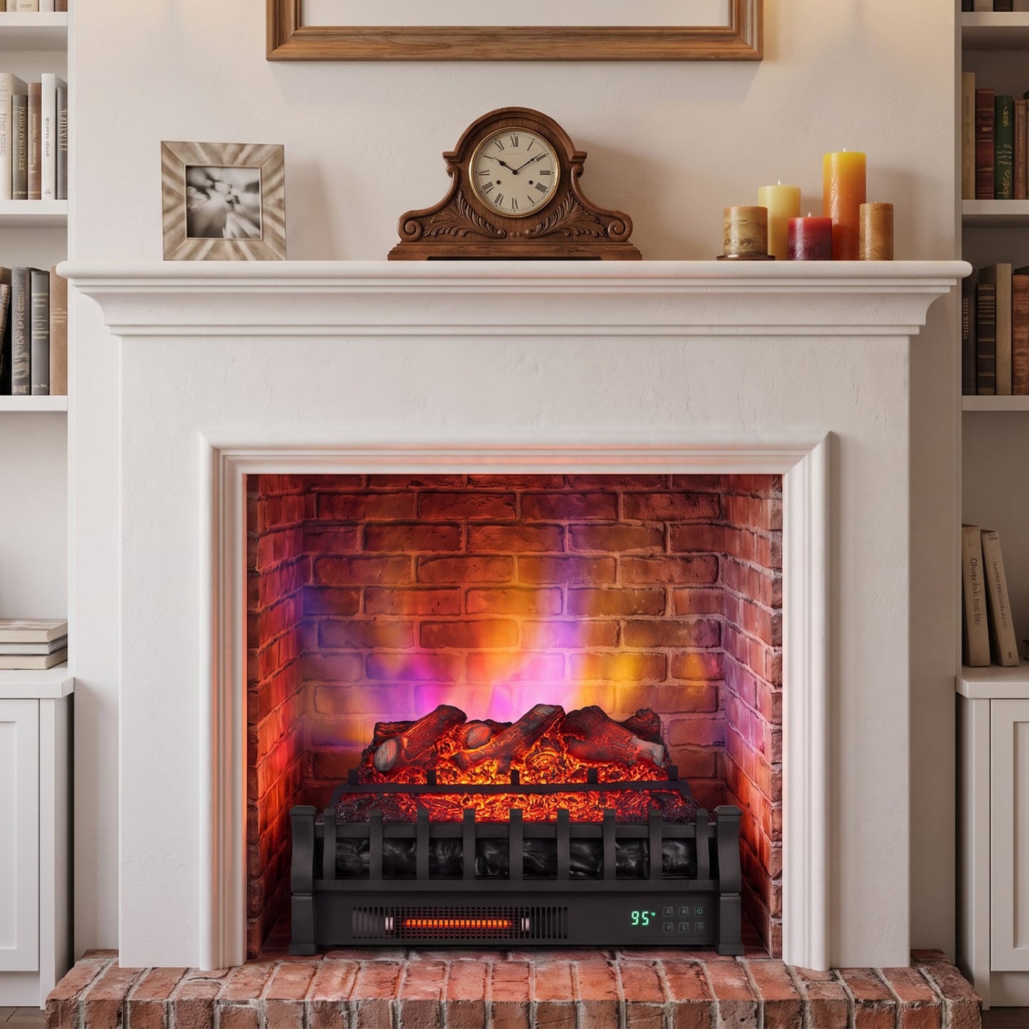 23" WiFi Fireplace Insert Lemonwood, Black