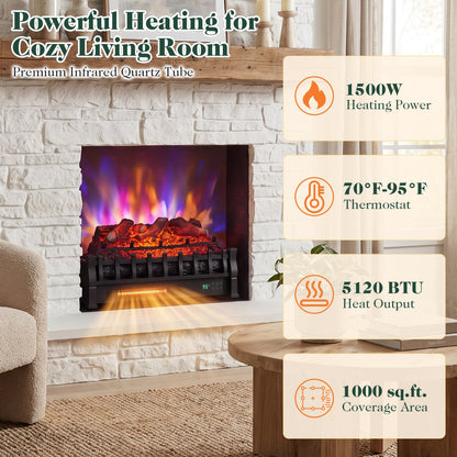 23" WiFi Fireplace Insert Lemonwood, Black