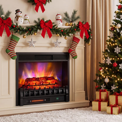 23" WiFi Fireplace Insert, Pinewood, Black