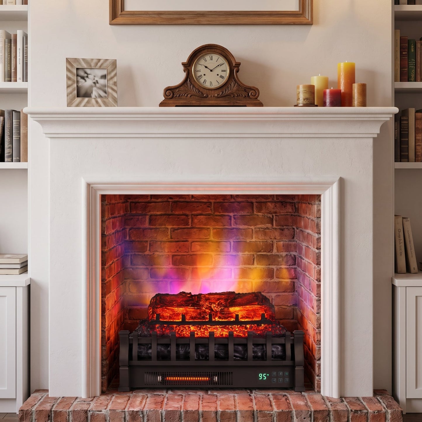 23" WiFi Fireplace Insert, Pinewood, Black