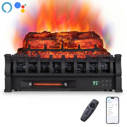 23" WiFi Fireplace Insert, Pinewood, Black