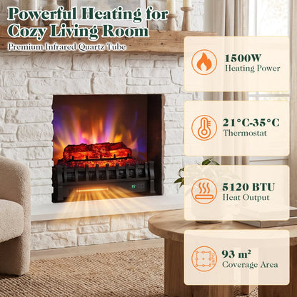 23" WiFi Fireplace Insert, Pinewood, Black