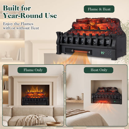 23" WiFi Fireplace Insert, Pinewood, Black