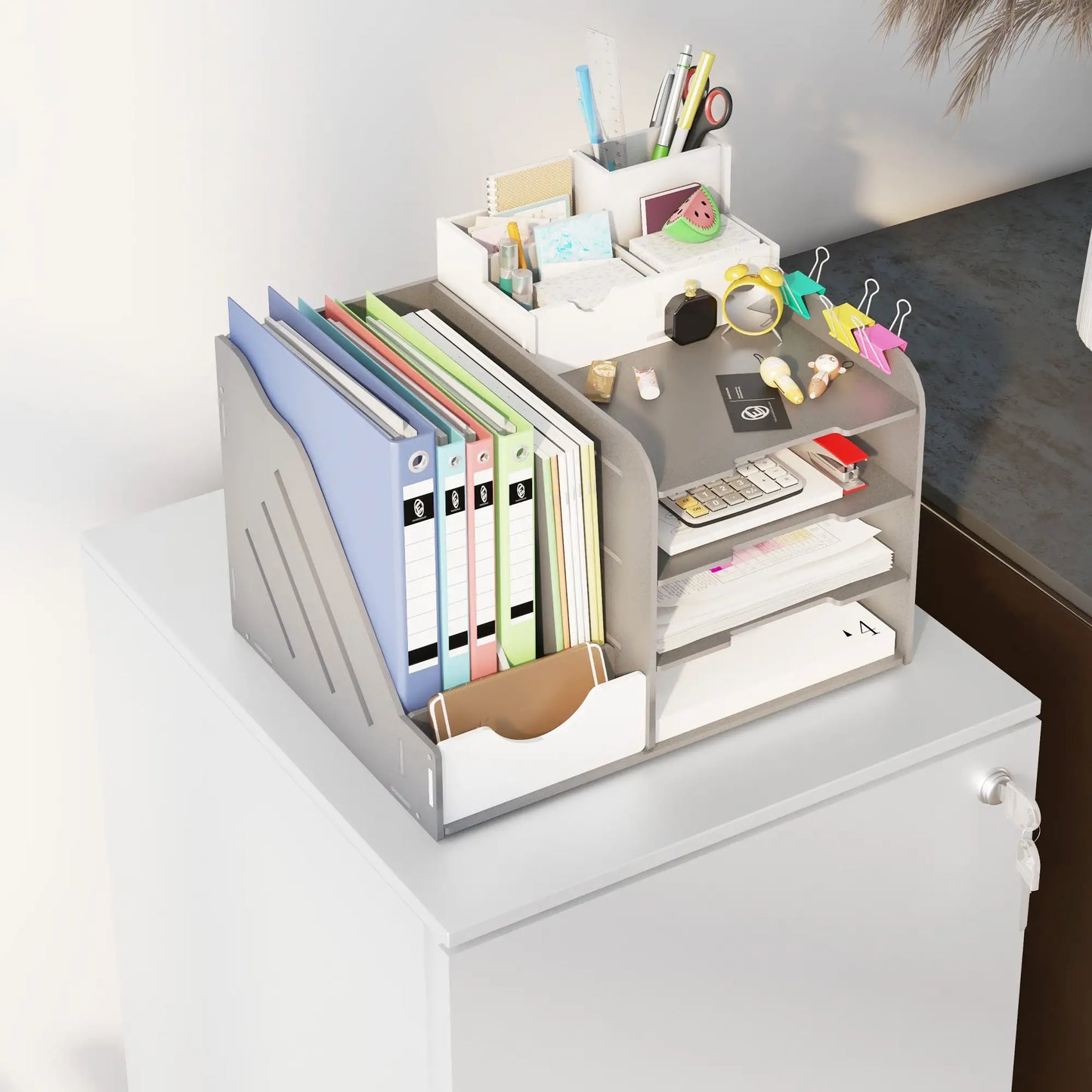 2-Drawer Steel Filing Cabinet on Wheels, Lockable, Adjustable Hanging Bar, White Office Cabinets & Cupboards at Gallery Canada