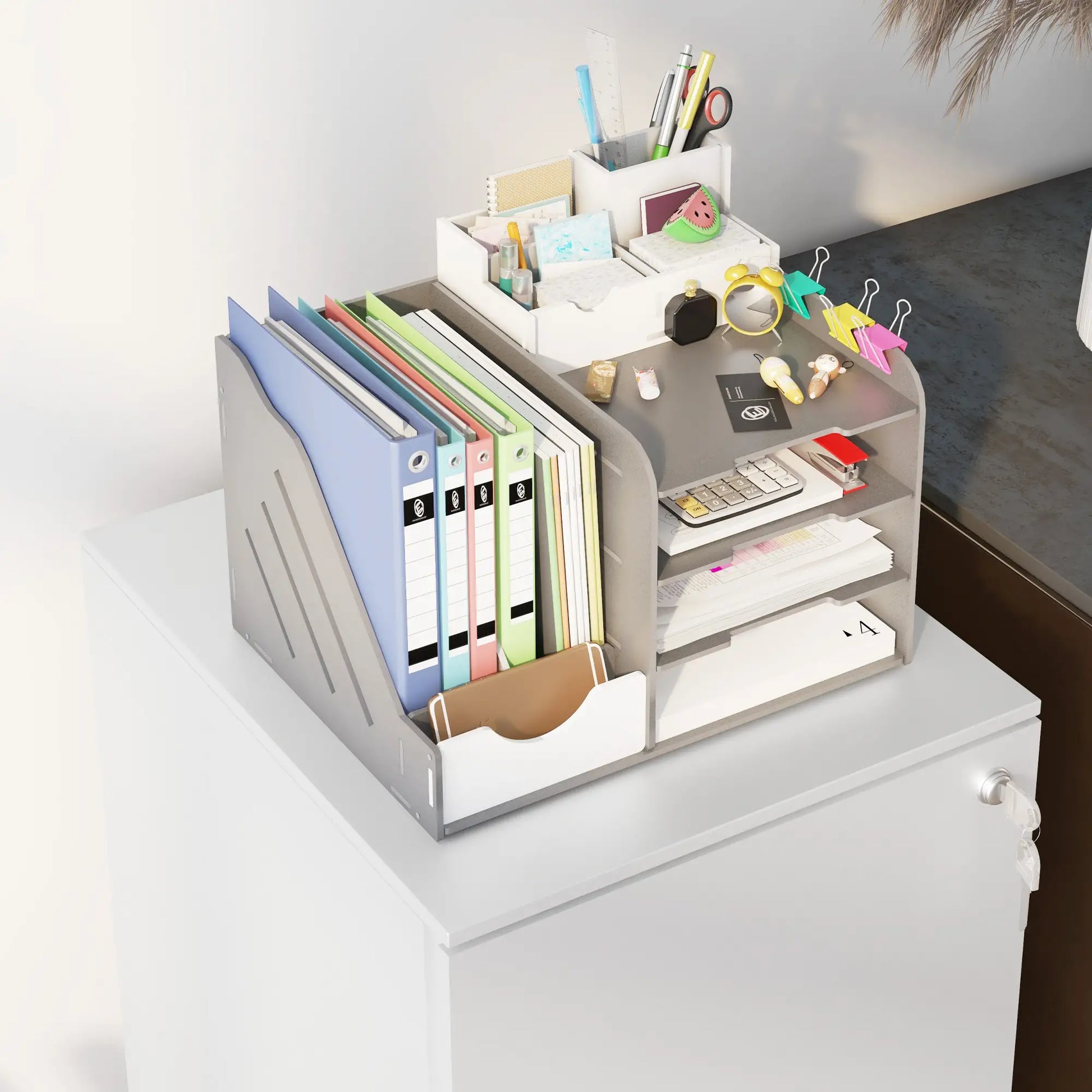 2-Drawer Steel Filing Cabinet on Wheels, Lockable, Adjustable Hanging Bar, White Office Cabinets & Cupboards at Gallery Canada