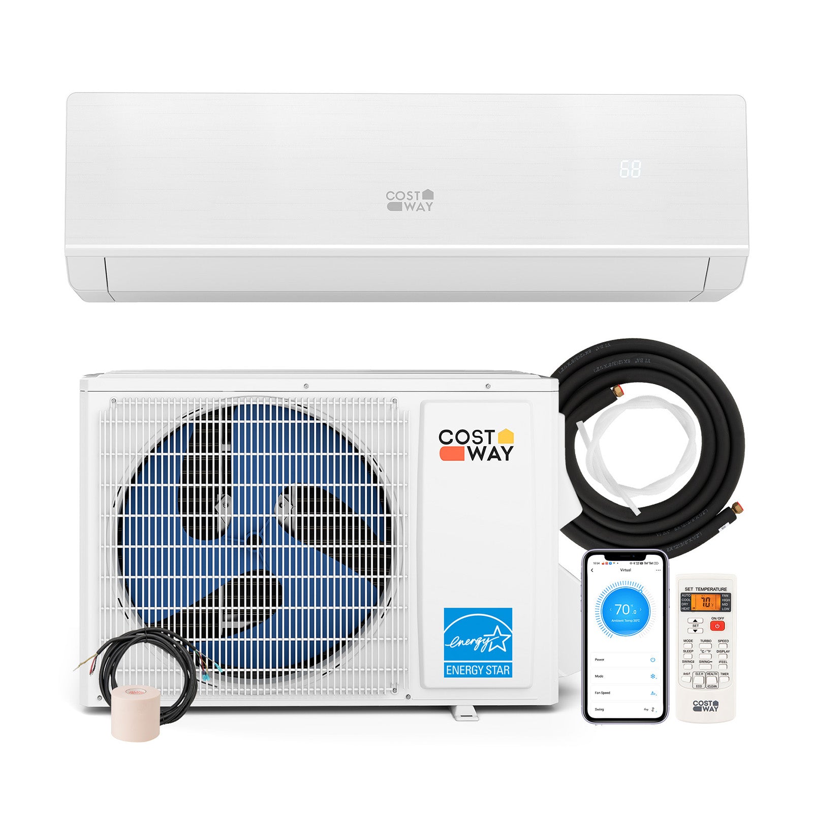 24000 BTU 25 SEER2 208-230V Mini Split Heat Pump Heating at -15°F WiFi Enabled, White Mini Split Air Conditioners at Gallery Canada