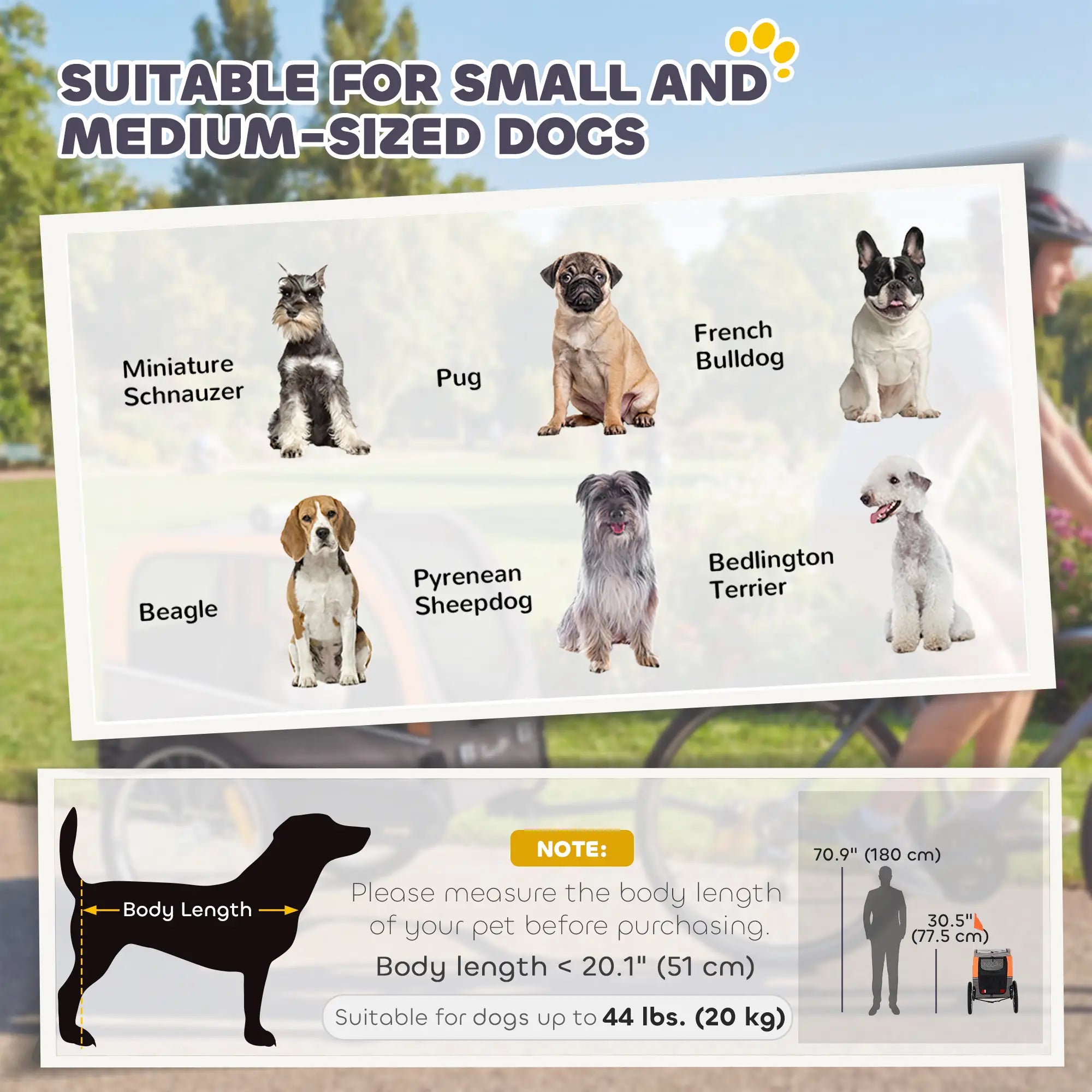 Dog Bike Trailer, Pet Cart Carrier With 2 Doors, Large Wheels, Safety Flag Dog Bike Trailers & Strollers at Gallery Canada