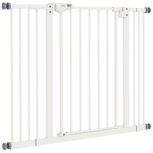 Pet Gate with Door, 30 in Tall, Pressure-Mounted Safety Gate, White Pet Gates White at Gallery Canada