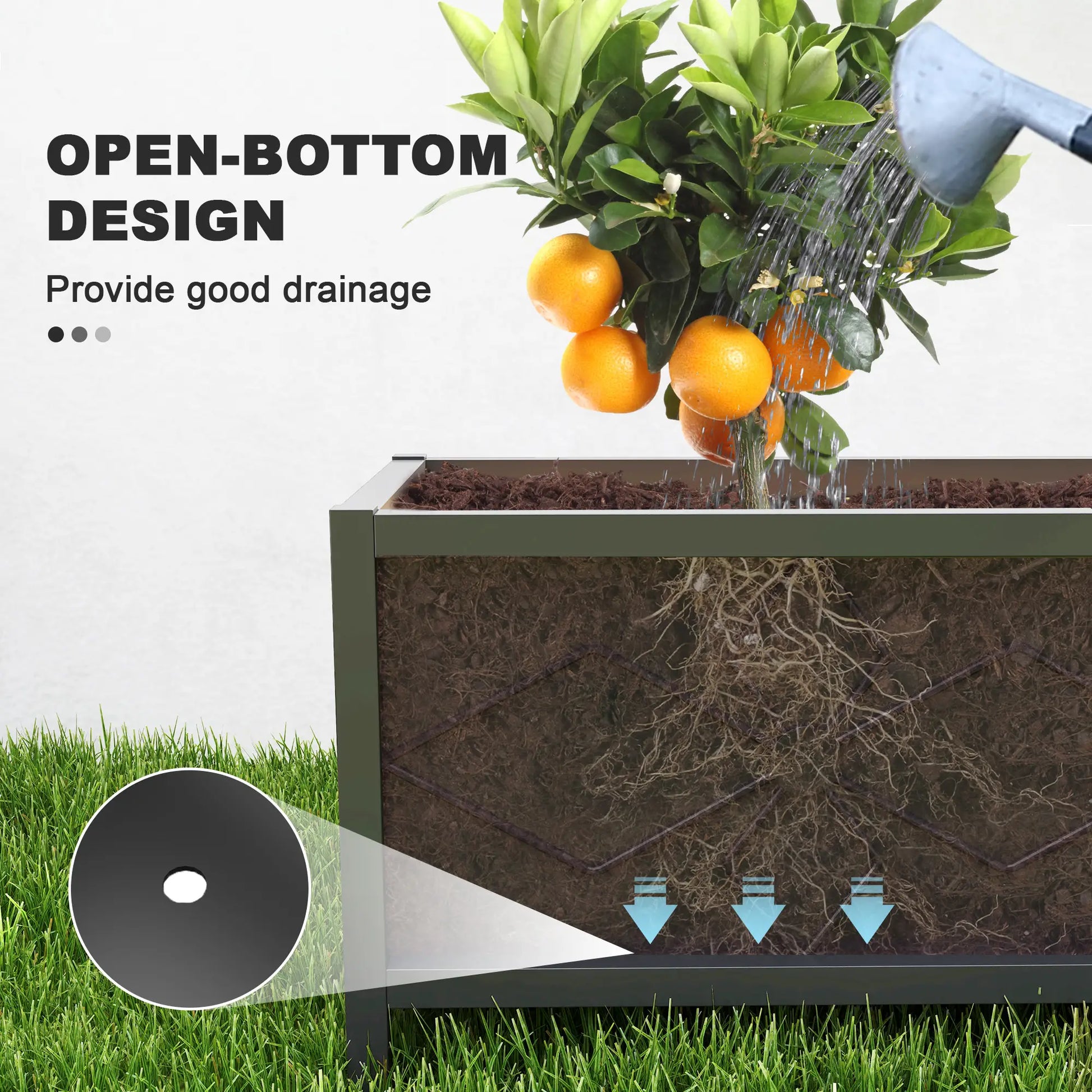 Galvanized Raised Garden Bed, Metal Flower Bed, Outdoor Planter Box for Herbs Raised Garden Beds at Gallery Canada