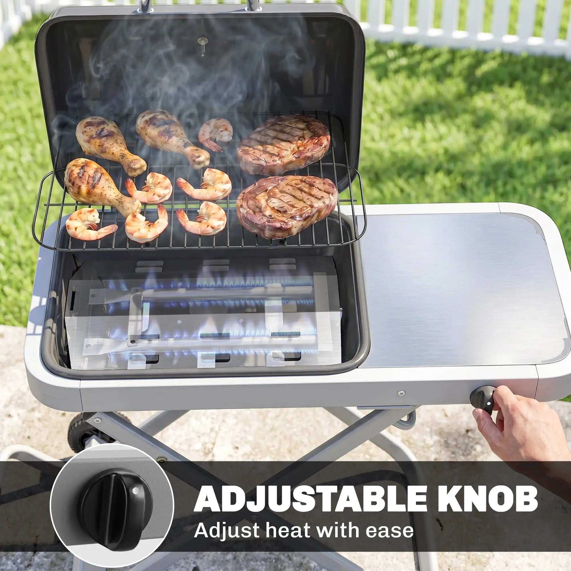Portable Propane BBQ Grill, Foldable Cart, 9500 BTU, Black Propane Gas Grills at Gallery Canada