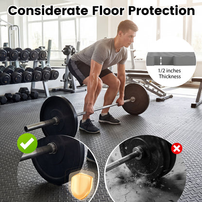 1/2 Inch Puzzle Exercise Floor Mats, 24 Tiles, Gray Yoga Accessories at Gallery Canada